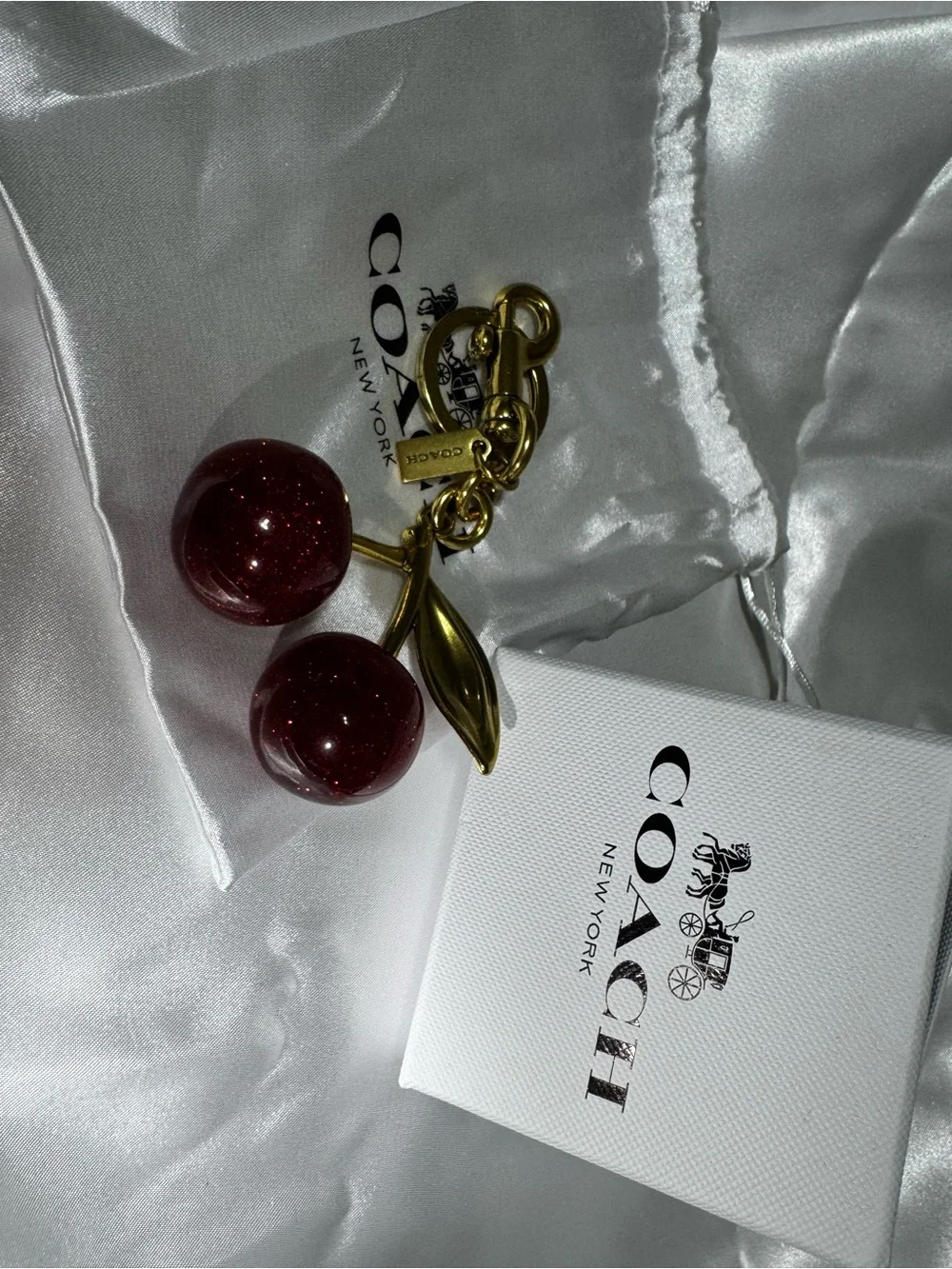 Coach Gold Cherry Charm Key Fob - Picture 4 of 4